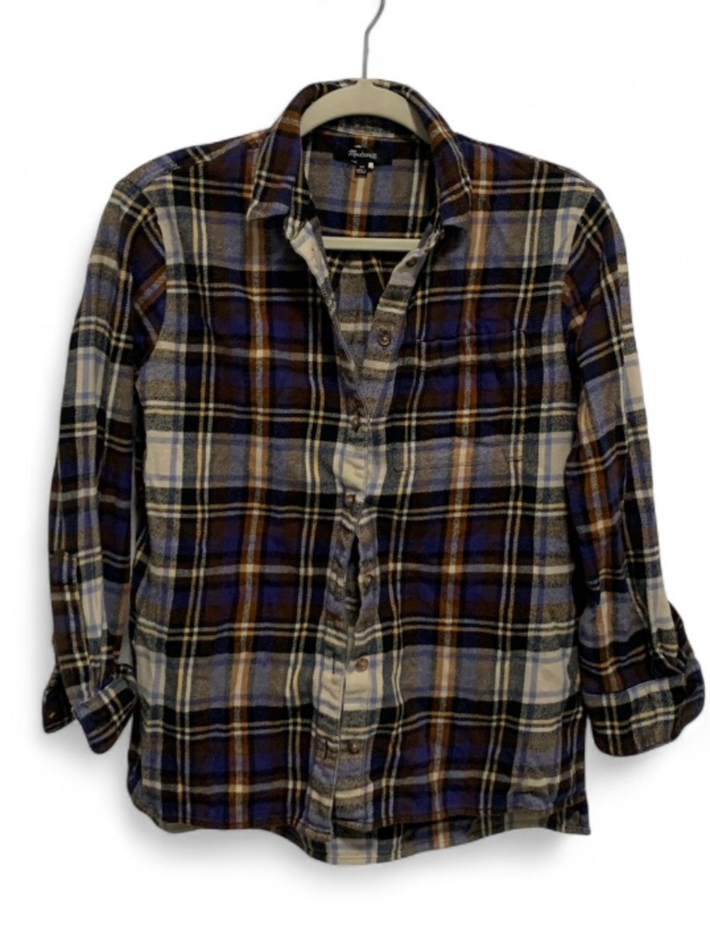 Madewell Plaid Long Sleeve Flannel Button Down Shirt